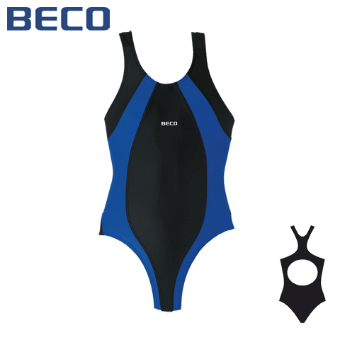 Schwimmanzug Basic schwarz-blau-164
